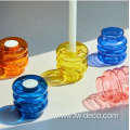 custom transparent colored glass tealight candle holders